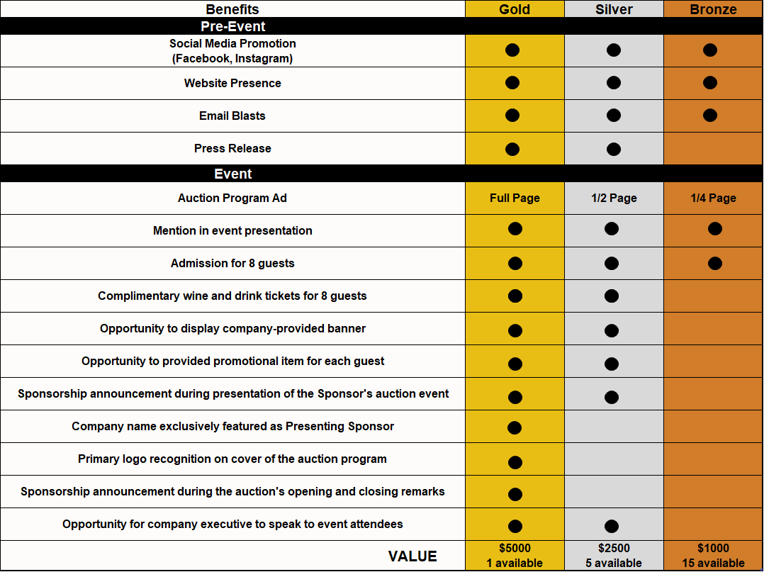 2025 Sponsorship Levels